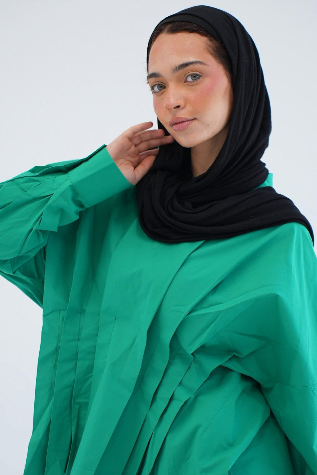 Ella drape blouse Wrap top in green