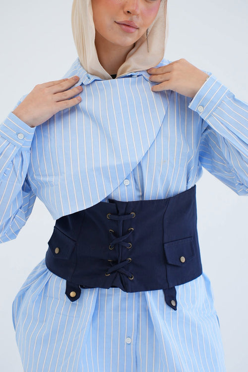 Belt corset in navy
