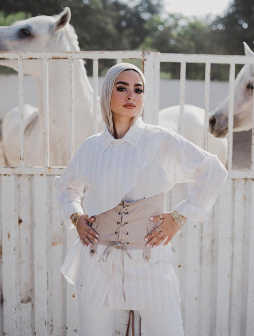Belt corset in beige