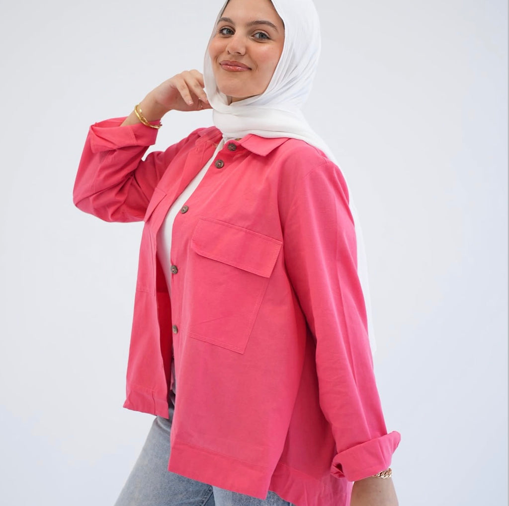 Everyday linen shirt in pink