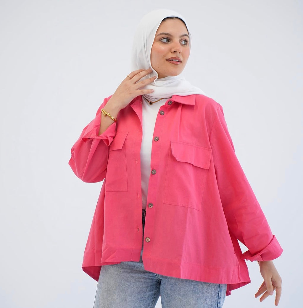 Everyday linen shirt in pink
