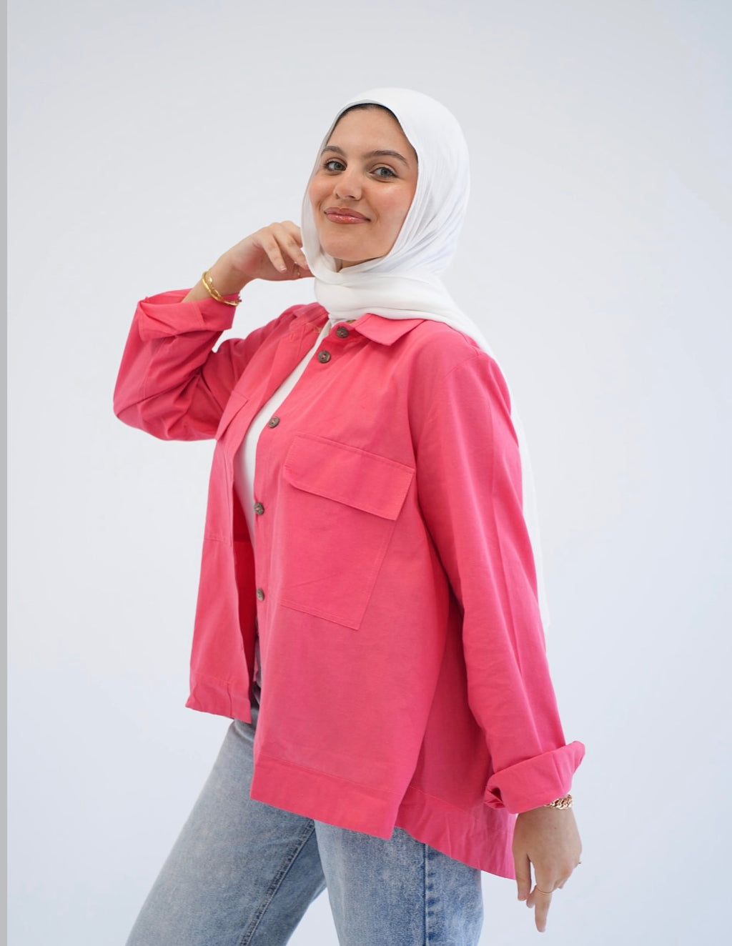Everyday linen shirt in pink