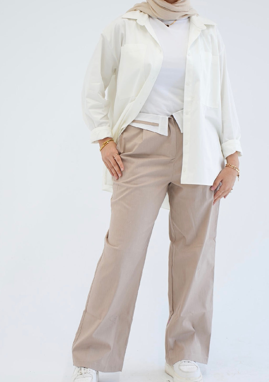 Formal pants in  Beige