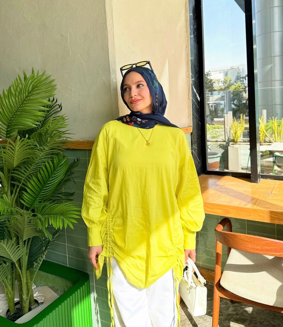 Pure soft linen top in lime