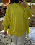 Pure soft linen top in lime