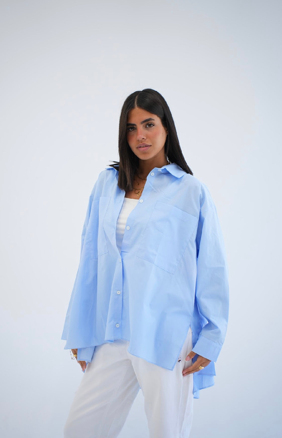 Everyday poplinshirt in baby blue