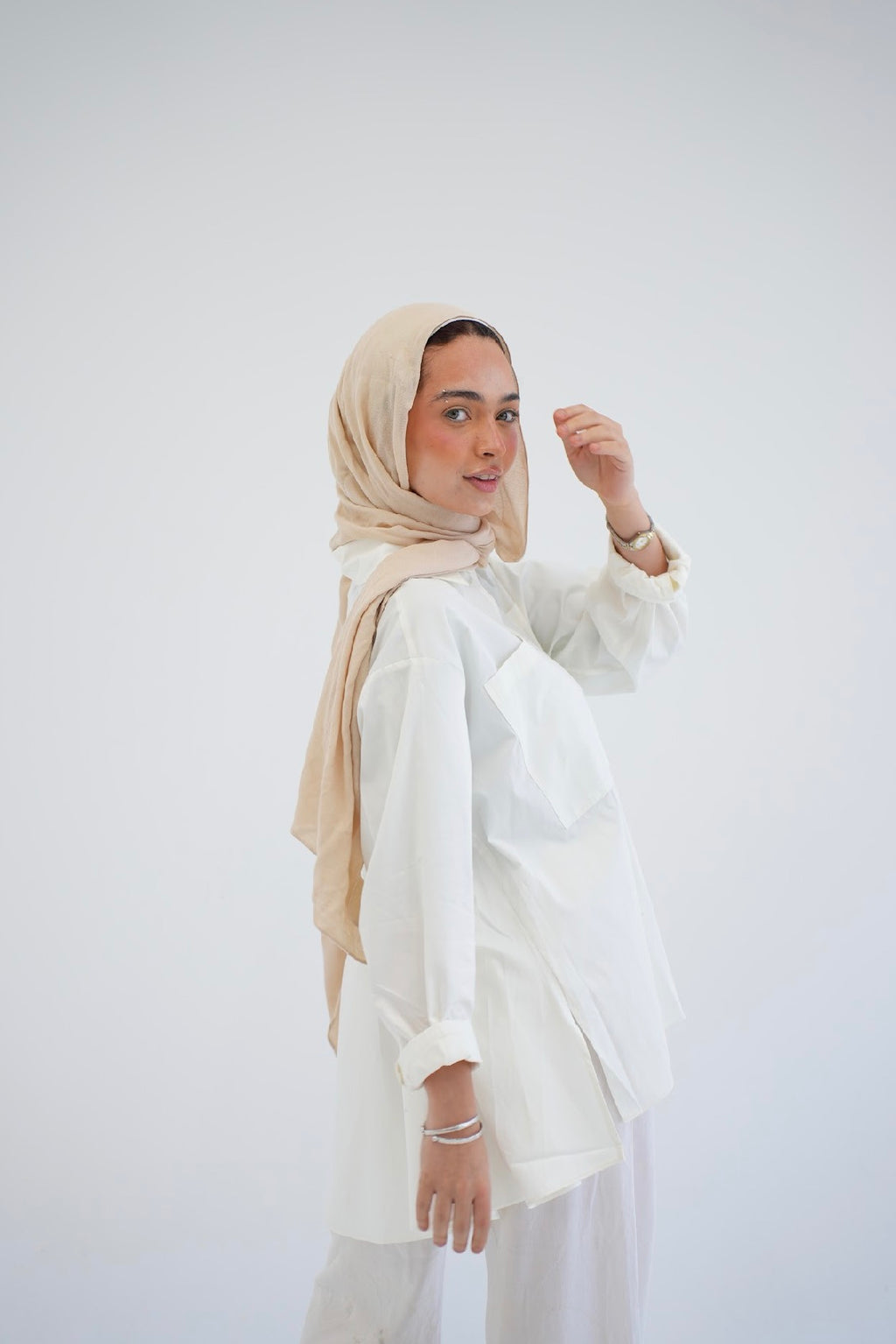Everyday poplinshirt in white