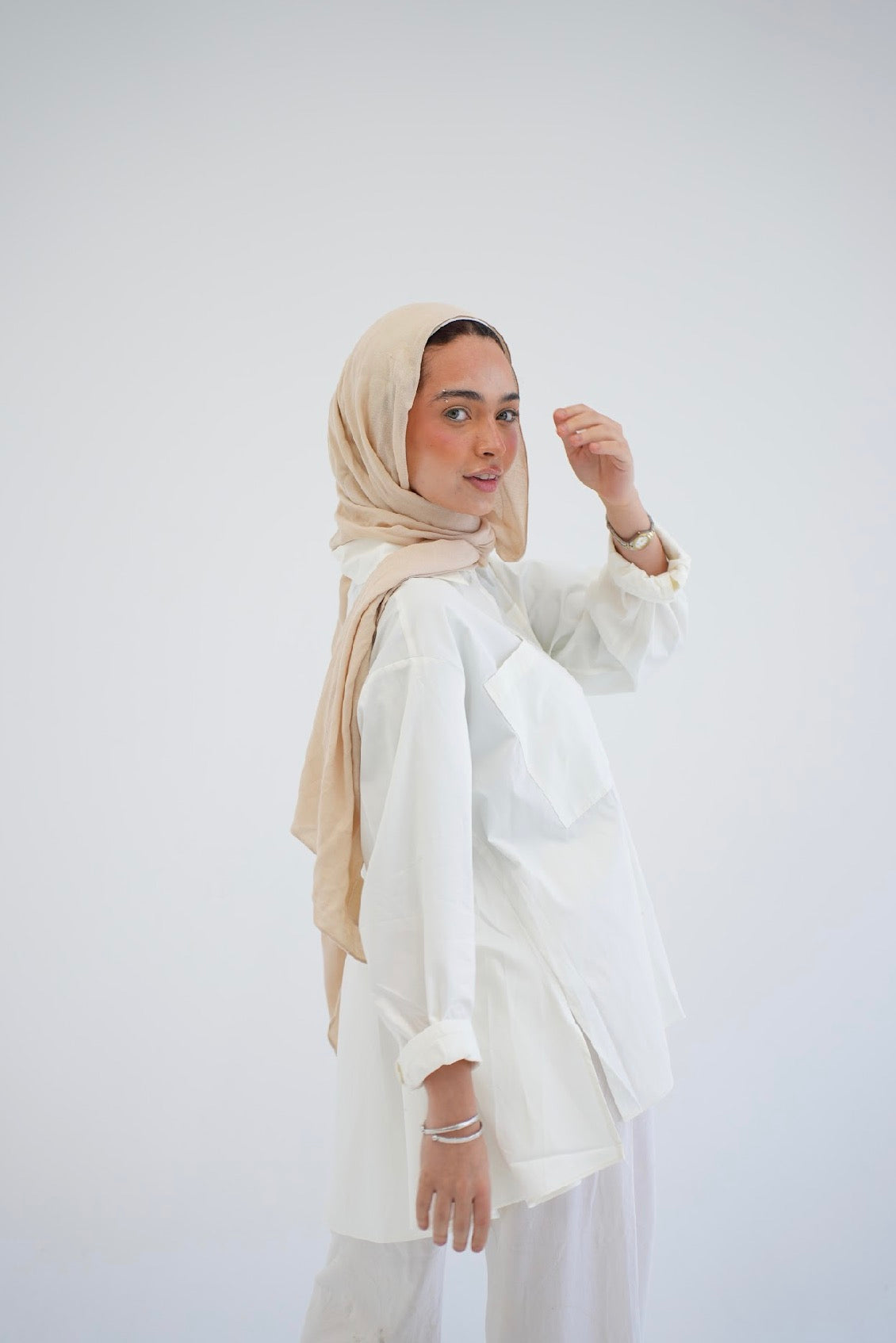 Everyday poplinshirt in white