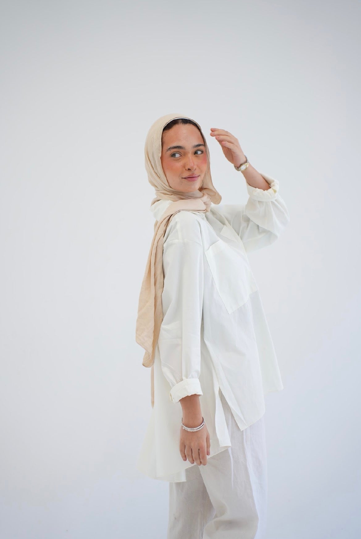 Everyday poplinshirt in white