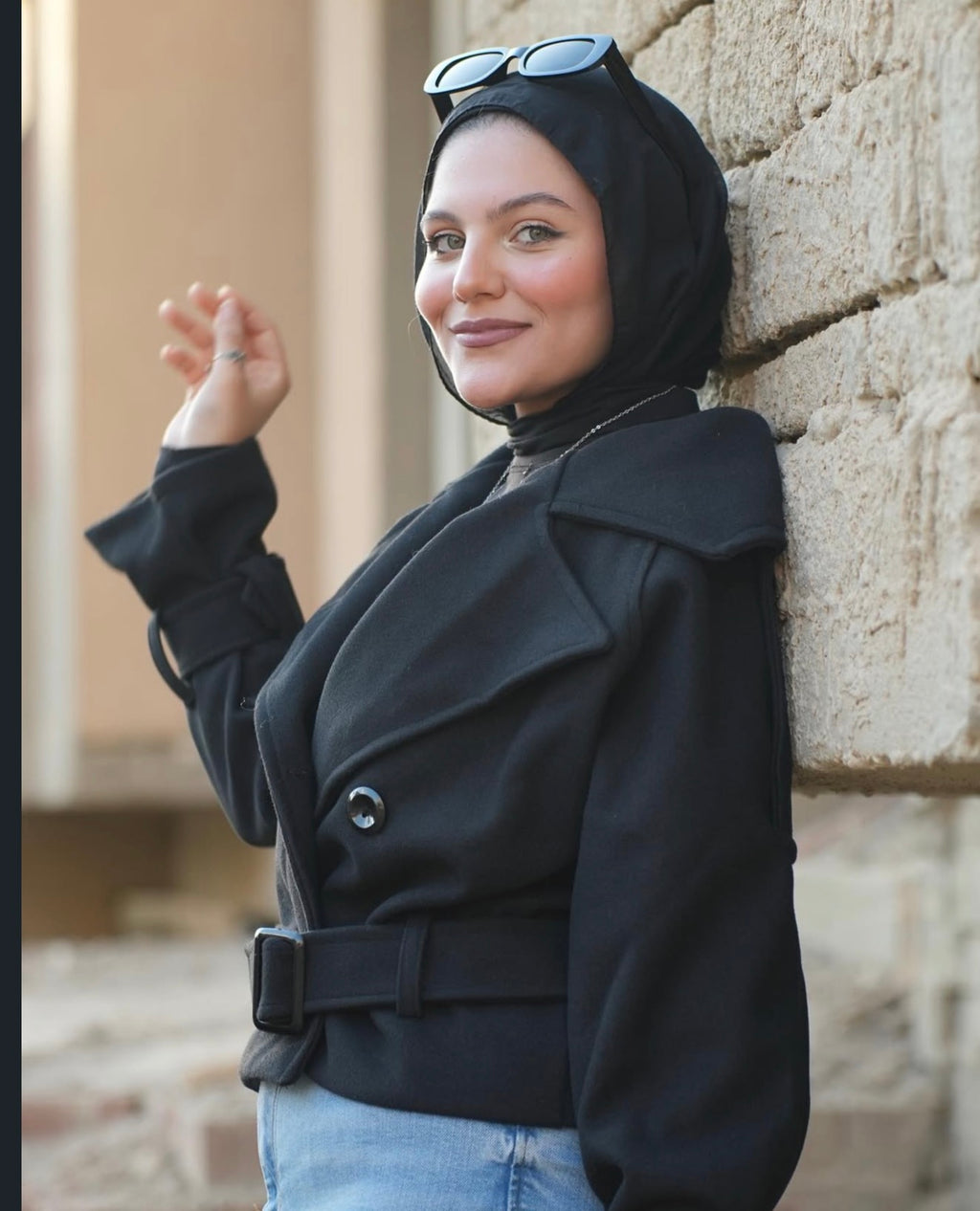 Black cropped jacket