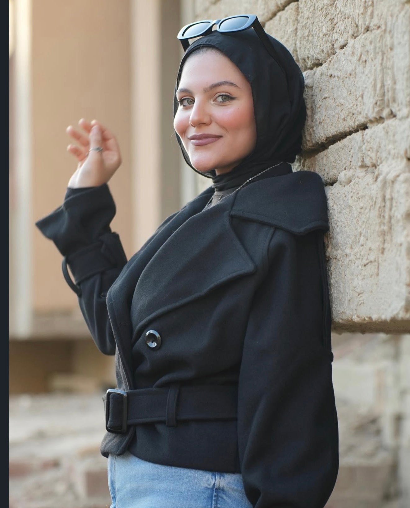 Black cropped jacket